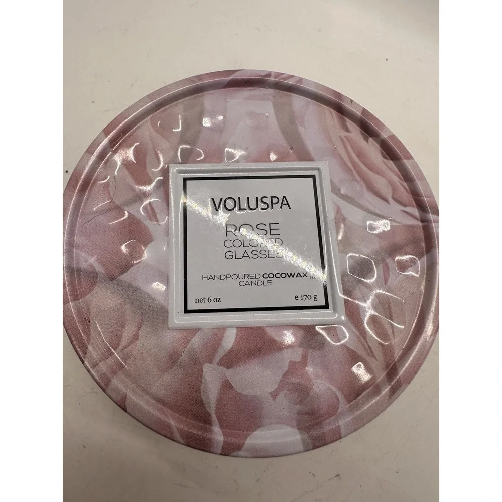 Voluspa Rose Colored Glasses 6 oz CocoWax Candle New Unused Tin 2 Wick